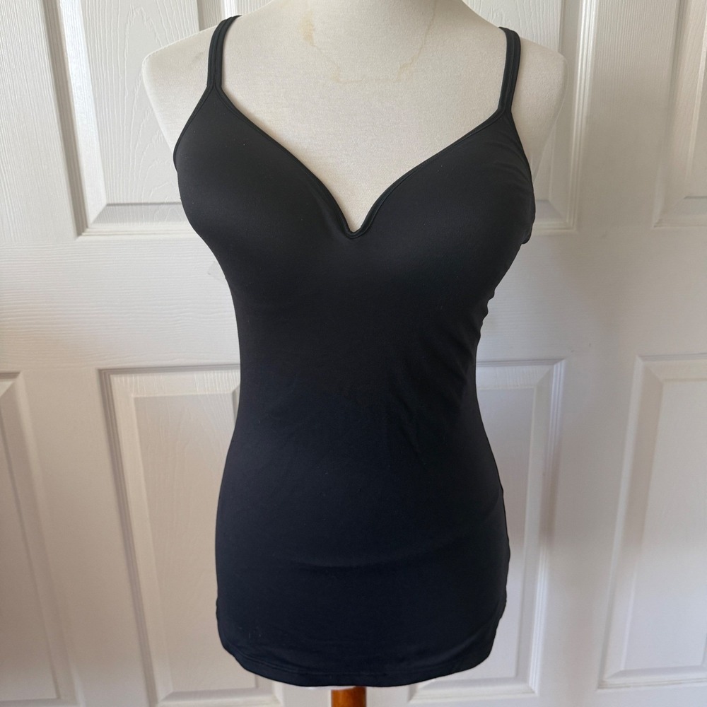 Flexees by Maidenform Womens Black Shapewear Cami Tank Large Molded Cup S83070